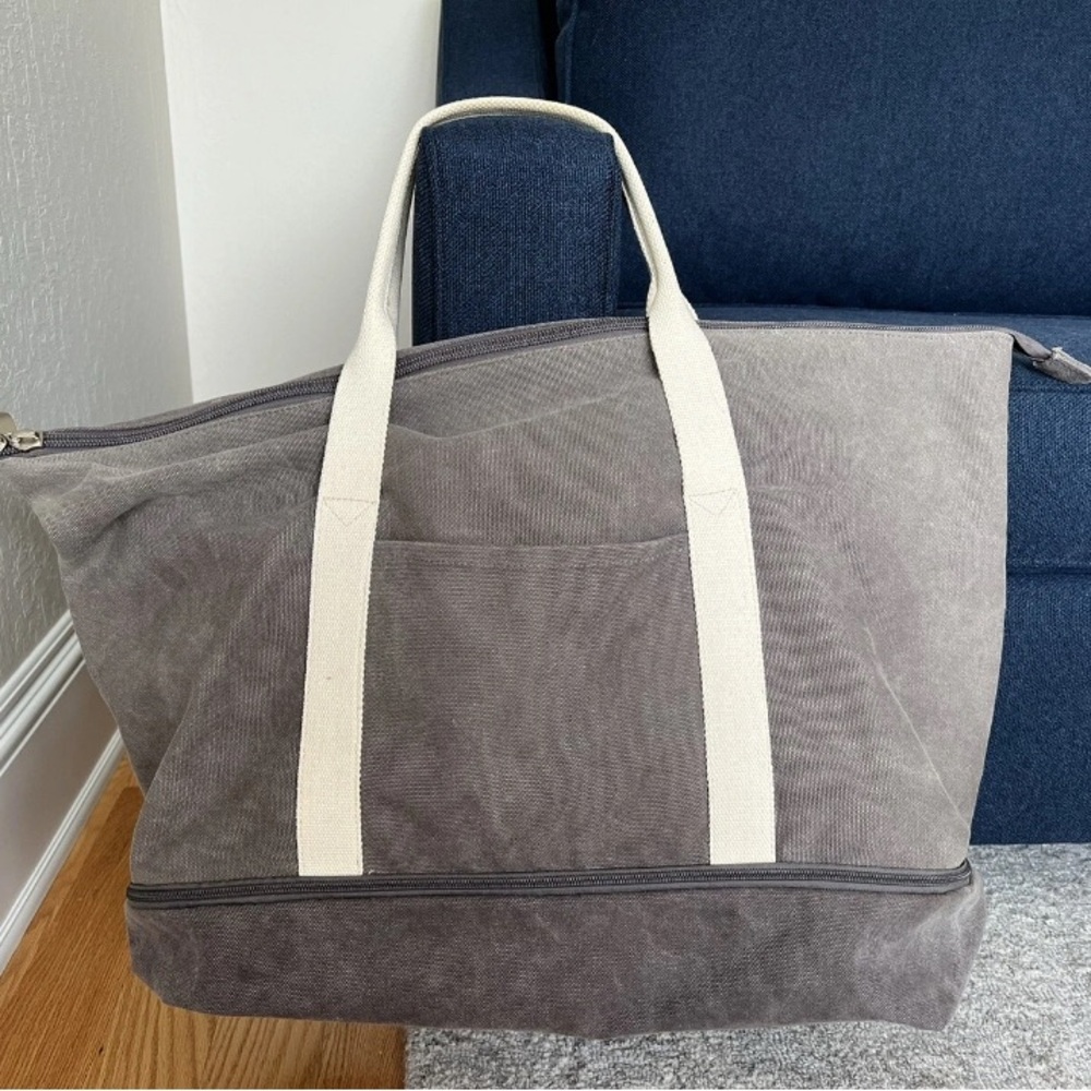 Lo & Sons Gray Canvas Tote Bag